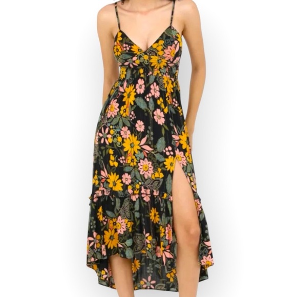 Angie Dresses & Skirts - Angie Black Floral Midi Dress